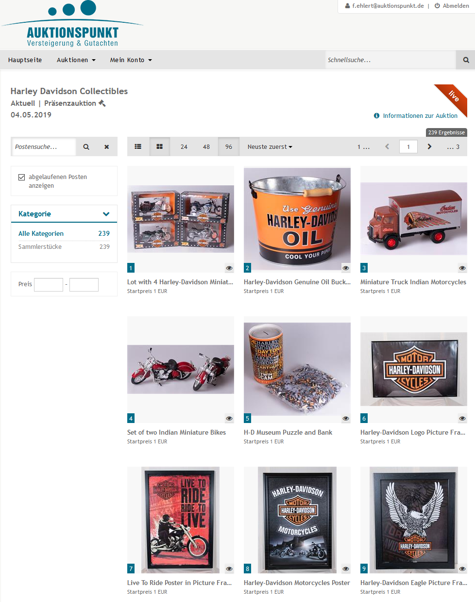Auktionsportal für Harley-Davidson Auktion